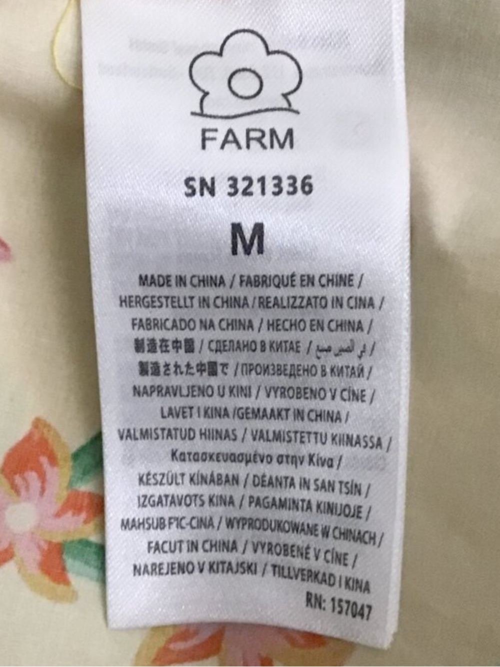 FARM Rio Yellow Delicate Fruit Garden Organic Cotton Mini Dress Size M NWOT - Picture 11 of 12